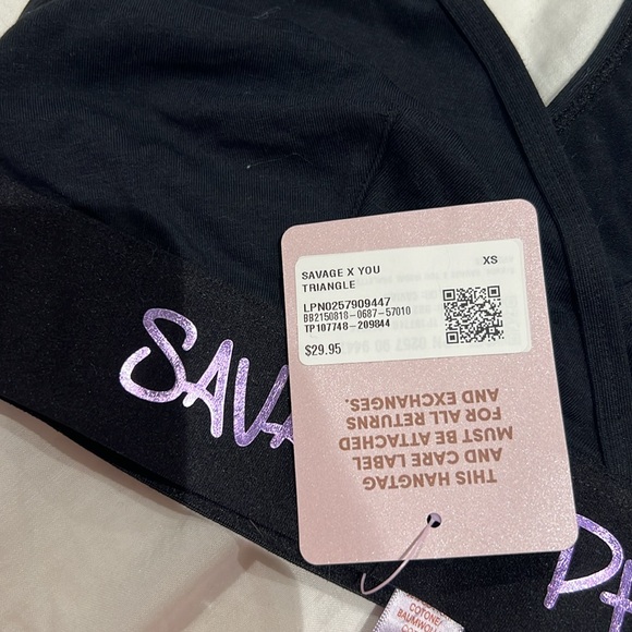 Savage x Philly bra bralette black with purple logo - Picture 3 of 6
